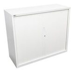 Rapidline Go Tambour Door Cupboard Includes 2 Shelves 1200W x 473D x 1200mmH White