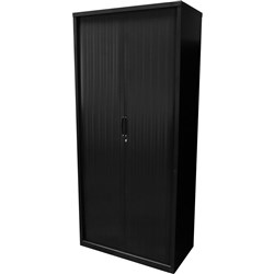 Rapidline Go Tambour Door Cupboard Includes 5 Shelves 900W x 473D x 1981mmH Black