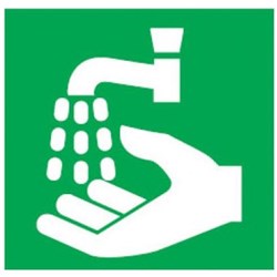 Brady Safety Sign Pictogram Wash Hands 300W x 300mmH Metal Green/White