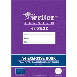 Writer Premium Exercise Book A4 8mm Ruled 48 Pages Star