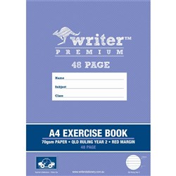 Writer Premium Exercise Book A4 Queensland Year 2 Ruled 48 Pages Police Car