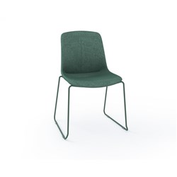 OLG Vista Visitor Glide Chair Moss Sled Base Moss Upholstered Seat And Back