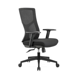OLG Tilly Task Chair With Arms Black Fabric Seat Mesh Back