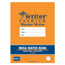 WONDER WRITER MATHS 10MM 100GSM 64PG MEGA GRAPH RULED WONDER 5