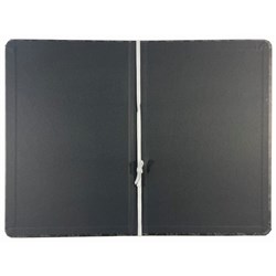 Writer Reader Cover Black Mottled Board With White Elastic Tie