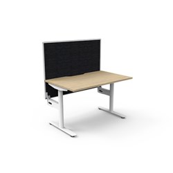 Rapidline Halo Static Single Sided Workstation + Screen 1200Wx750Dx1330mmH Oak/White
