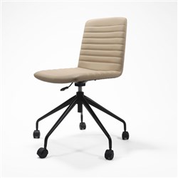 Rapidline Pixel Breakout Room Chair No Arms Black Star Base Almond PU Leather Seat