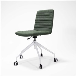 Rapidline Pixel Breakout Room Chair No Arms White Star Base Olive Fabric Seat