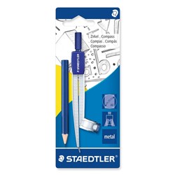 STEADTLER SCHOOL COMPASS SET WITH UNIVERSAL ADAPTOR AND SMALL PENCIL