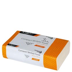 Capri Compact Slimfold Interleaved Hand Towel 1 Ply 250mm x 190mm White Carton 20