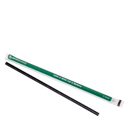 Envirochoice 200mm Individually Wrapped Paper Straws Black Carton Of 2000