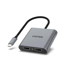 Unitek USB-C To Dual 4K HDMI Adapter With MST For Windows Grey