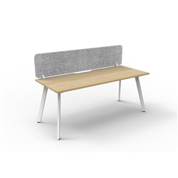 Rapidline Eternity Workstation Single Sided+Grey Eco Screen 1500Wx750Dx730mmH Oak/White