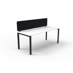 Rapidline Deluxe Infinity Desk Profile Leg Single Sided+Black Eco Screen 1200Wx730mmH Wht/Bl