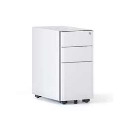 Rapidline Eternity Slimline Mobile Pedestal 2 Drawer 1 File 300Wx535Dx580mmH White