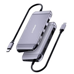 Mbeat Elite X11 9-In-1 Dual HDMI USB-C Multifunction Docking Station Grey