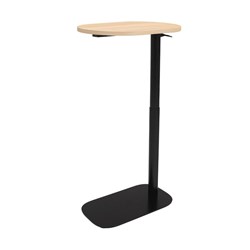 Rapidline Eos Height Adjustable Side Table 560W x 340D x 653-1048mmH Oak/Black