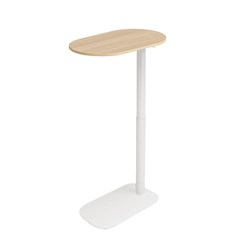 Rapidline Eos Height Adjustable Side Table 560W x 340D x 653-1048mmH Oak/White
