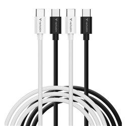 Verbatim Essential USB-C To USB-C Sync And Charge Cables 1m Black And White Pack Of 2