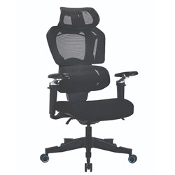 Buro X PowerA Sentinel Ergonomic Gaming Chair + Arms Black Fabric Seat Mesh Back