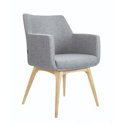 Konfurb Hady 4 Leg Visitor Chair Key largo Ash Fabric Sea And Back