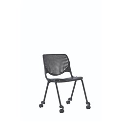 Konfurb Keen 4 Leg Chair With Castors Black