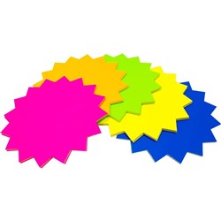 Rainbow Kinder Starburst Fluro 150mm 300gsm Assorted Pack Of 60