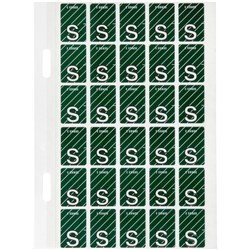 Avery Alphabet Coding Label S Top Tab 20x30mm Dark Green Pack Of 150