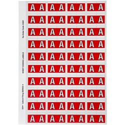 Avery Alphabet Coding Label A Side Tab 25x42mm Red Pack Of 240