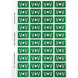 Avery Alphabet Coding Label V Side Tab 25x42mm Dark Green Pack Of 240