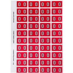 Avery Numeric Coding Label 0 Side Tab 25x42mm Red Pack Of 240