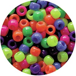 EC Pony Beads Neon Assorted Pack of 1600