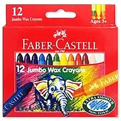 CRAYONS WAX JUMBO BX 12 Faber-Castel Assorted