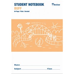 WRITER STUDENT NOTEBOOK BUFF PLAIN 64 PAGE