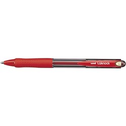 Uni SN100 Laknock Ballpoint Pen Retractable Broad 1.4mm Red