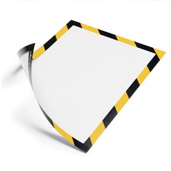 Durable Duraframe Security Self Adhesive Info Frame A4 Yellow/Black Pack Of 2