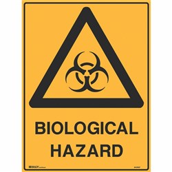 Brady Warning Sign Biological Hazard 450W x 600mmH Metal Yellow And Black