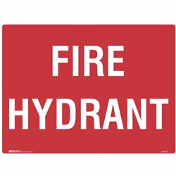 Brady Fire Sign Fire Hydrant 600W x 450mmH Metal White/Red