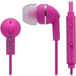 Moki Noise Isolation Earphones With Microphone And Control Pink