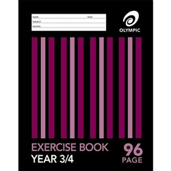 OLYMPIC A4 EXERCISE BOOK QLD RULED YEAR 3/4 96 PAGE **
