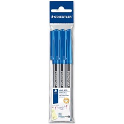 STAEDTLER BALLPOINT PEN STICK 430M BLUE BLISTER PACK3